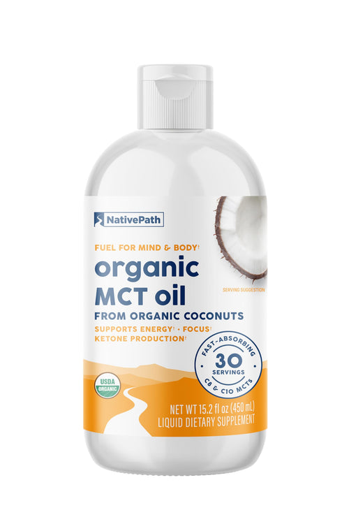 NativePath MCT Oil, Organic, C8 & C10, Flavorless, 30 Servings