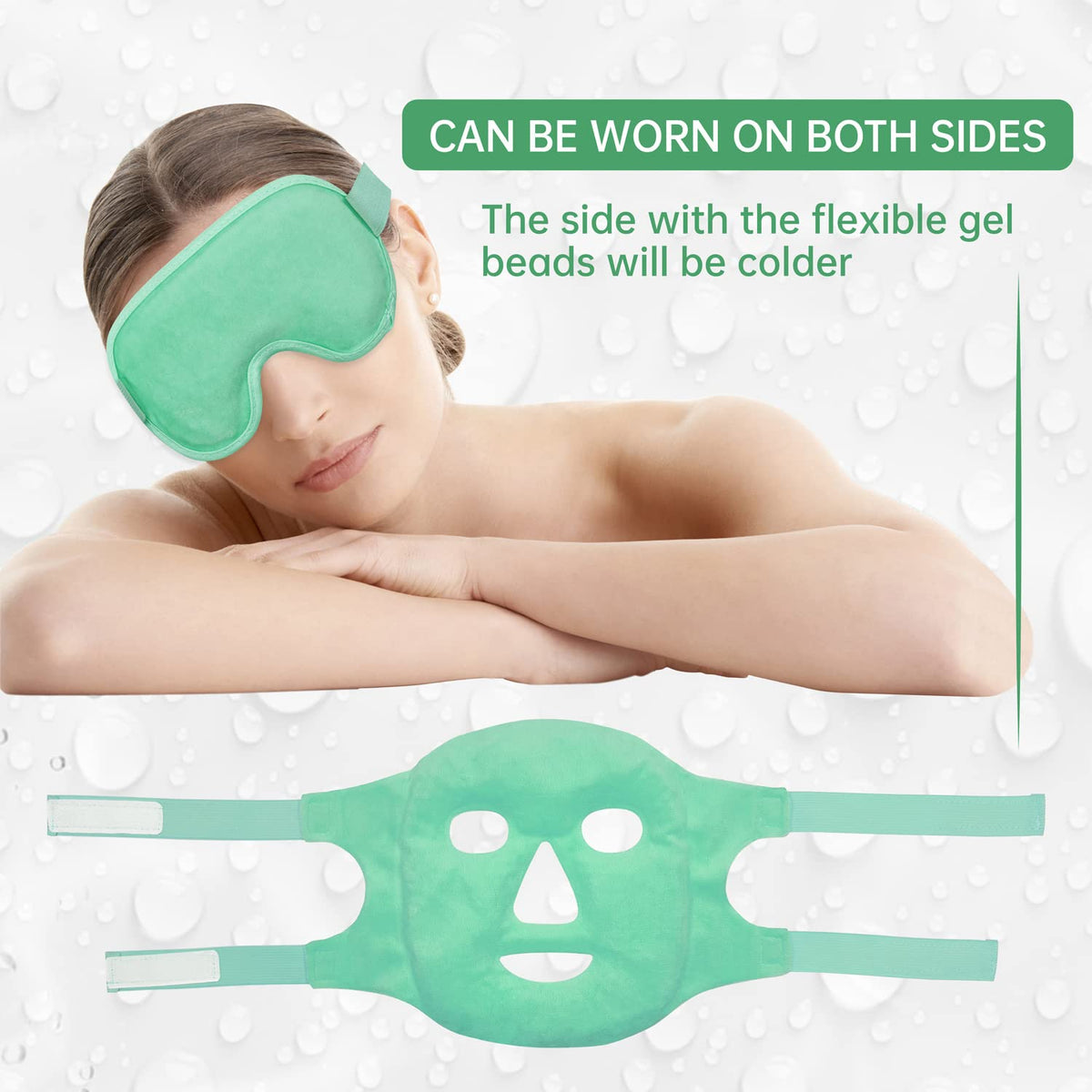ZNÖCUETÖD Cooling Ice Face & Eye Mask – Luxury Gel Hot/Cold Pack for Puffiness, Sinus Relief, Dark Circles & Migraines | Soft Plush Backing