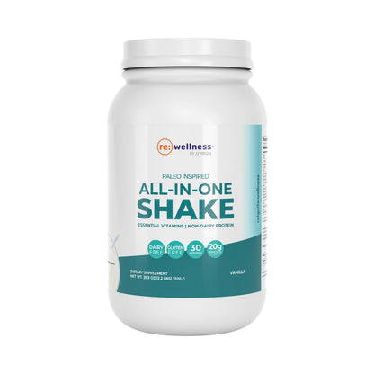 Reignite Wellness by JJ Virgin - Chocolate Bone Broth All-in-One Shake - Gluten Free + Dairy Free Protein Powder - Contains 20G of Beef Protein with Vitamins, Minerals, Amino Acids - 30 Servings