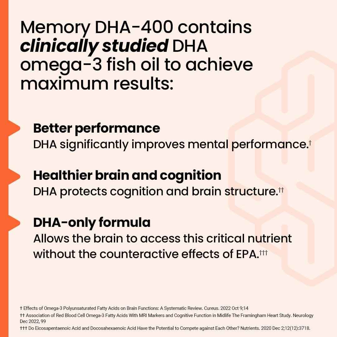 LifeSeasons NeuroQ Memory DHA-400 - Omega-3 Fish Oil Supplement - Mental Performance & Balance - Supports Neuro Brain Health - Protects Against Memory Loss & Improves Focus - 120 Softgels