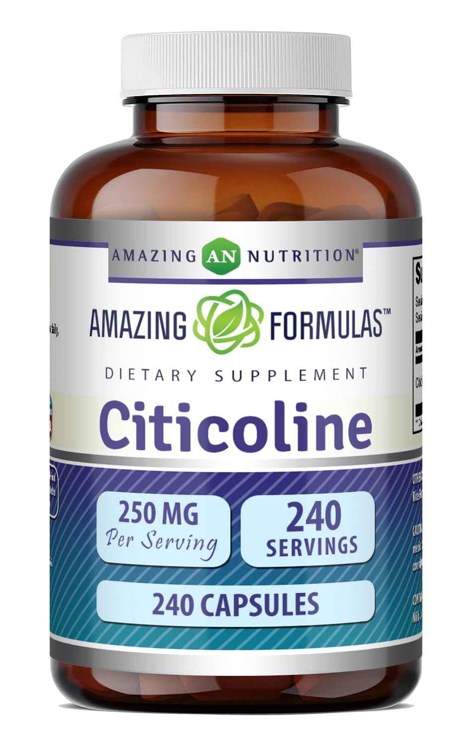 Amazing Formulas Citicoline 250 mg - Capsules Supplement - Non-GMO - Gluten Free - Made in USA (60 Count)