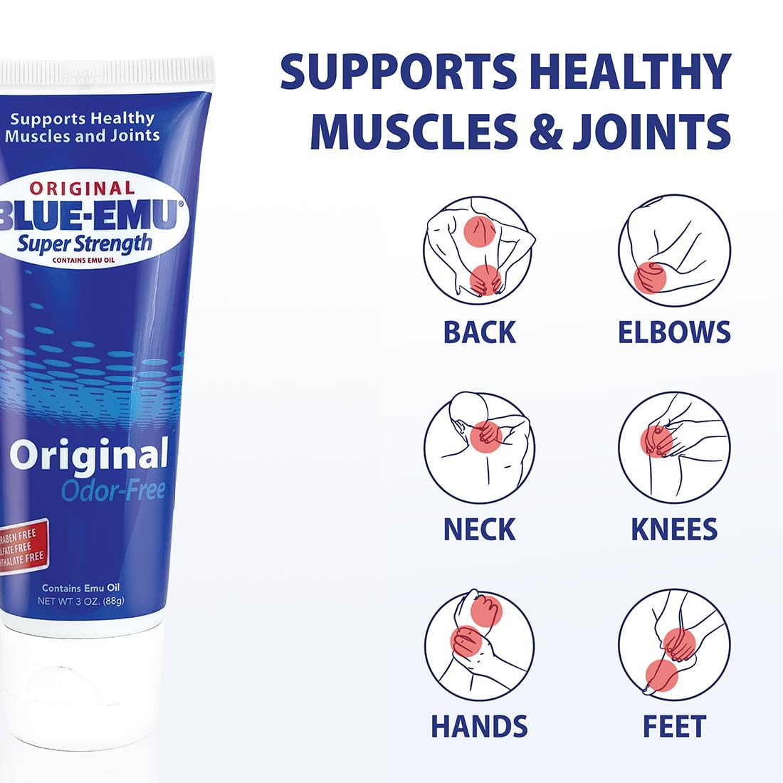 BLUE-EMU Original Super Strength Cream, Soothing Muscle & Joint Support, 3 Oz