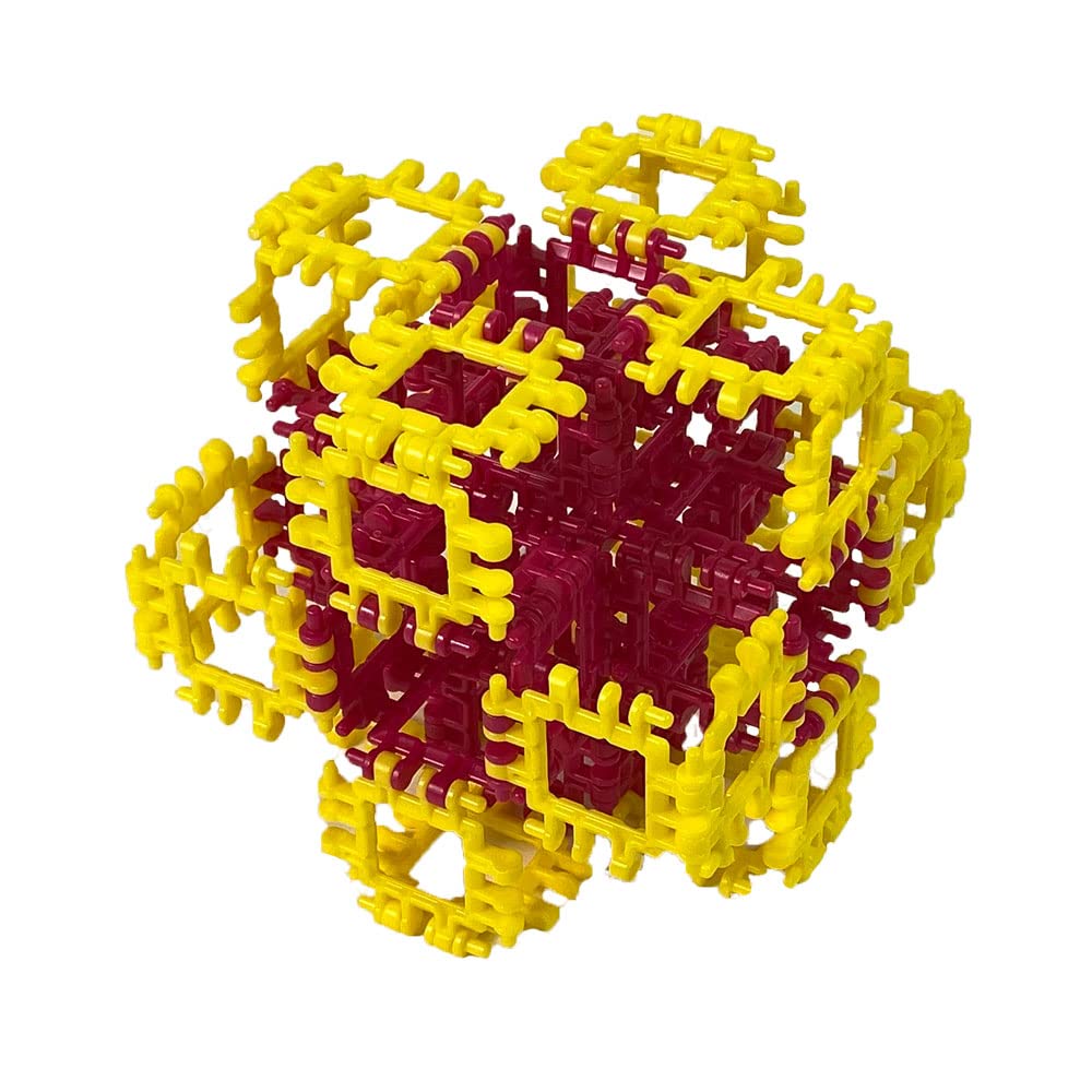 Incredibly Interconnectable Toys That Hinge Toy 150 Piece Yellow + Pink Set, Dinosaur + More STEM Construction Toy Building Set