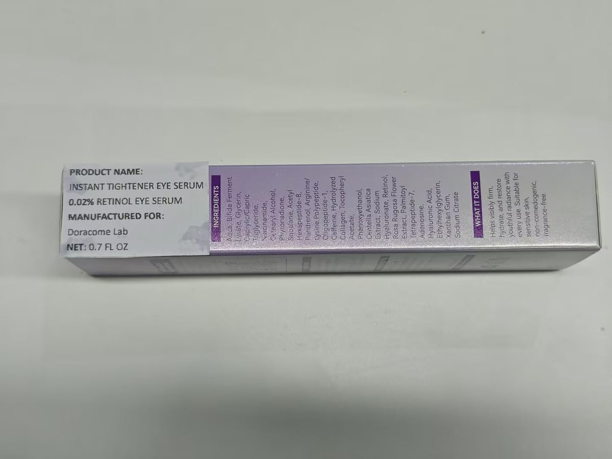 Doracome Caffeine & Retinol Under Eye Serum - Fast-Absorbing Correction for Puffy Bags, Dark Circles & Wrinkles