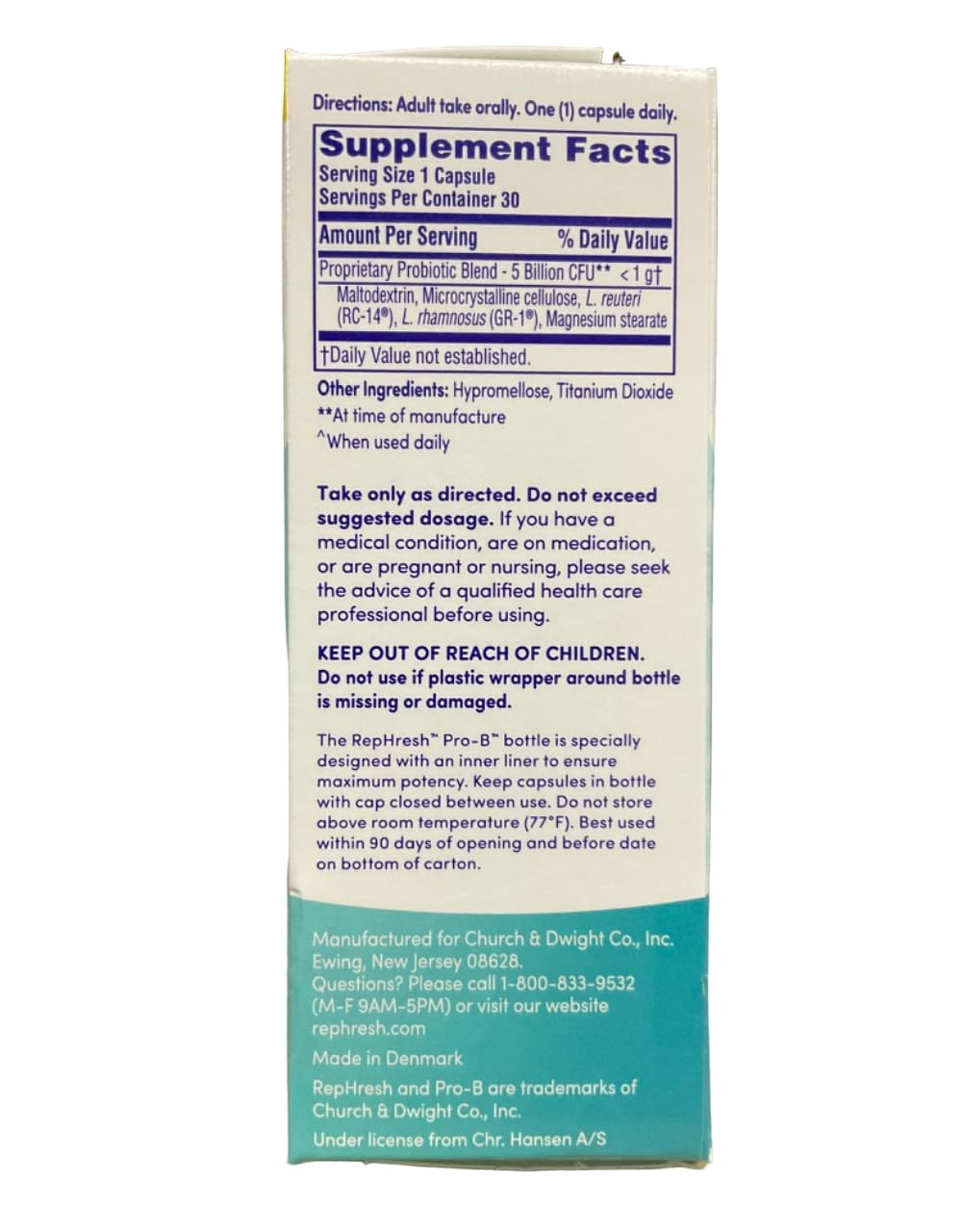 Rephresh Pro-B Probiotic Feminine Supplement Capsules 30 Ea (pack of 2) image may vary