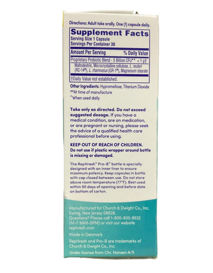 Rephresh Pro-B Probiotic Feminine Supplement Capsules 30 Ea (pack of 2) image may vary