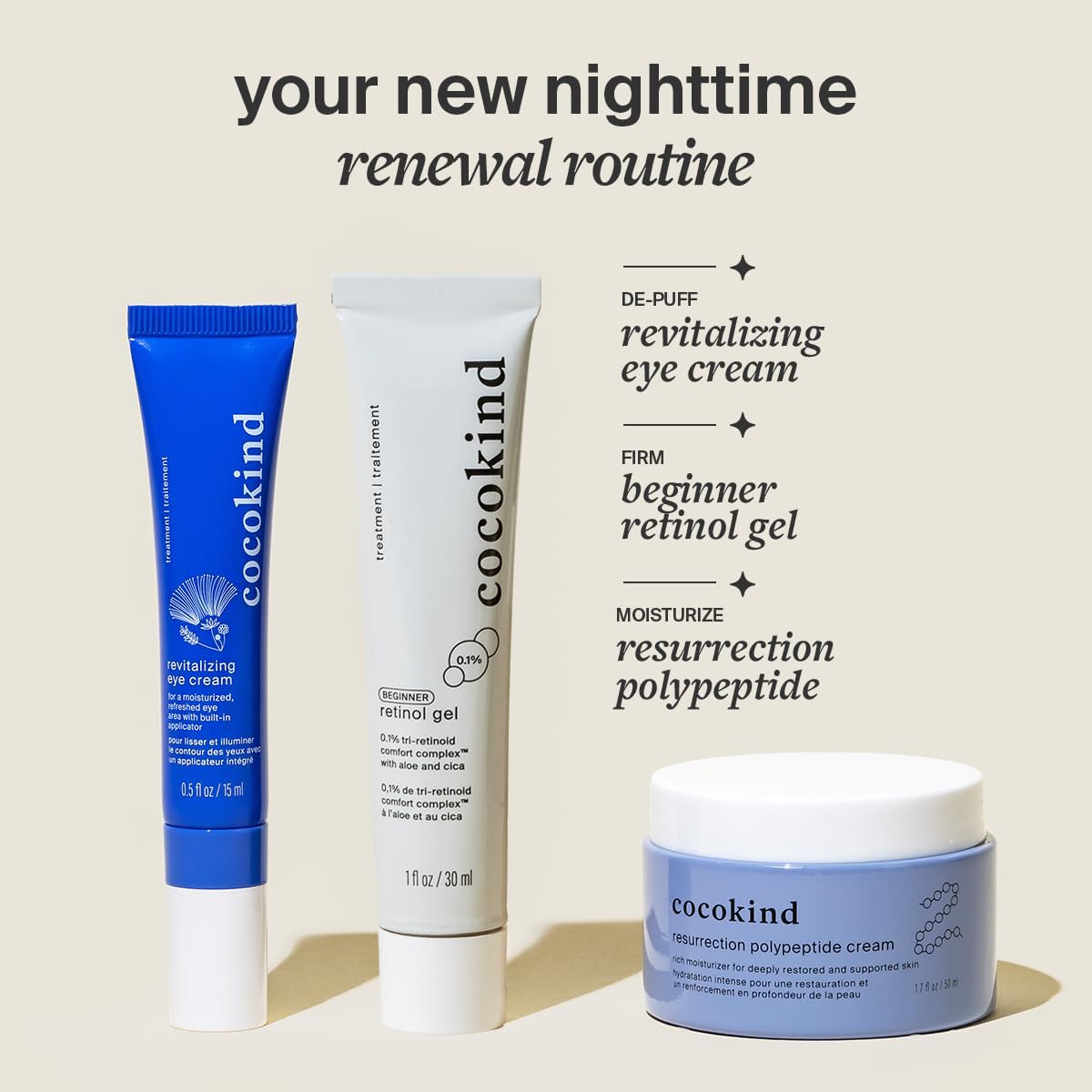 Cocokind Revitalizing Eye Cream – Hydrating & Depuffing Eye Cream with Cooling Metal Applicator for Fine Lines & Wrinkles (0.5 fl oz, 3 Pack)