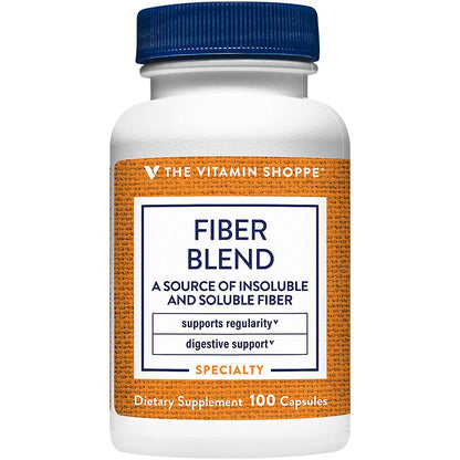 The Vitamin Shoppe Fiber Blend, Natural Source Insoluble and (100 Capsules)
