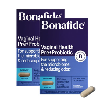 Bonafide Clairvee Vaginal Probiotic for Relief from Odor, Itching, & Discharge. - 1-Month Supply (15 Capsules)