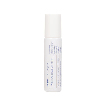 KORRES Greek Yoghurt Wide Awake Eye Gel Serum – Brightening Eye Roller with Hyaluronic Acid & Caffeine for Dark Circles & Puffiness (0.51 fl oz)