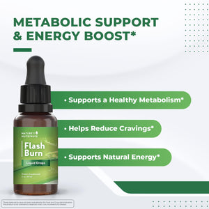Flash Burn – Natural Plant-Based Liquid Supplement with Maca, Grape Seed, Green Tea & Ginseng – Made in USA, Non-GMO, Gluten-Free, Dairy-Free, Vegetarian - 2 Fl Oz (40 mL), 1 Month Supply Nature’s NutriWaveBuy Supplements Australia