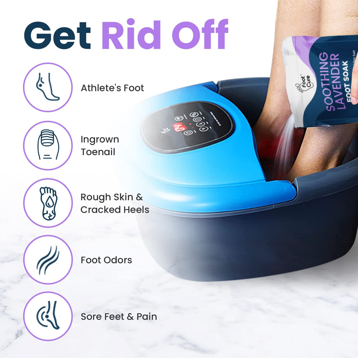 Soothing Lavender Foot Soak with Epsom Salt - Best Toenail Treatment, & Softens Calluses