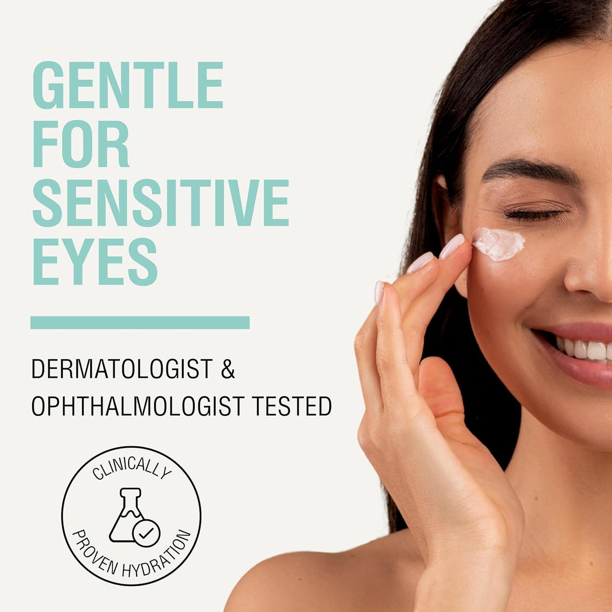 NOVEHA Daily Sensitive Eye Cream & Eyelid Moisturizer - Vegan Ceramide Hydrating Cream for Dry Eyelids, Puffiness & Fine Lines - Fragrance-Free (1 oz.)