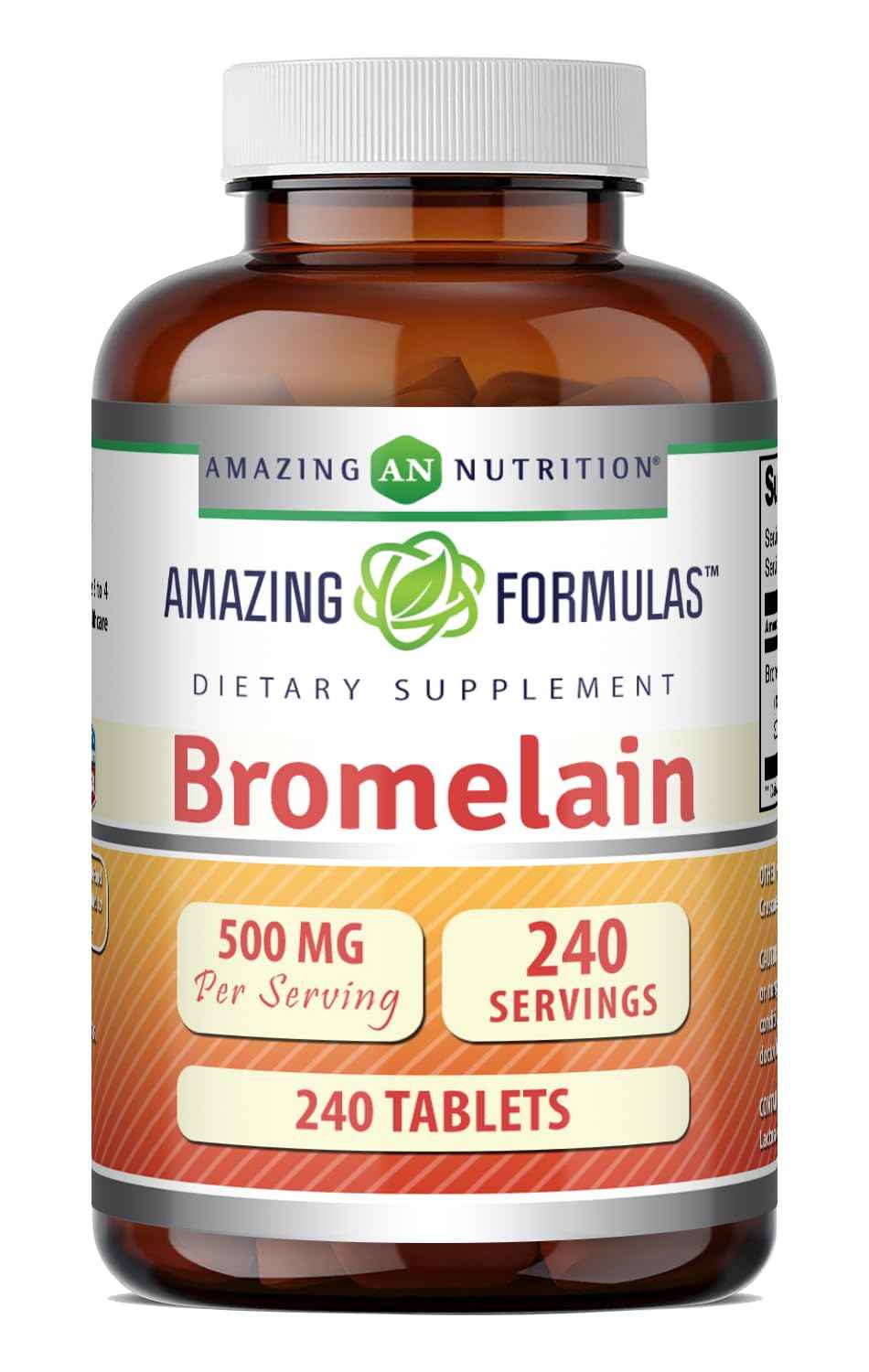 Amazing Formulas Bromelain 500 Mg - Tablets Supplement - Non-GMO - Gluten-Free - Made in USA (Pack of 1 - 240 Count)