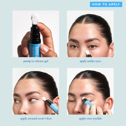 belif Aqua Bomb Cooling Eye Gel (15ml / 0.5 fl. oz.) – Hydrating Eye Treatment with Caffeine, Hyaluronic Acid & Vitamin C | Korean Skincare