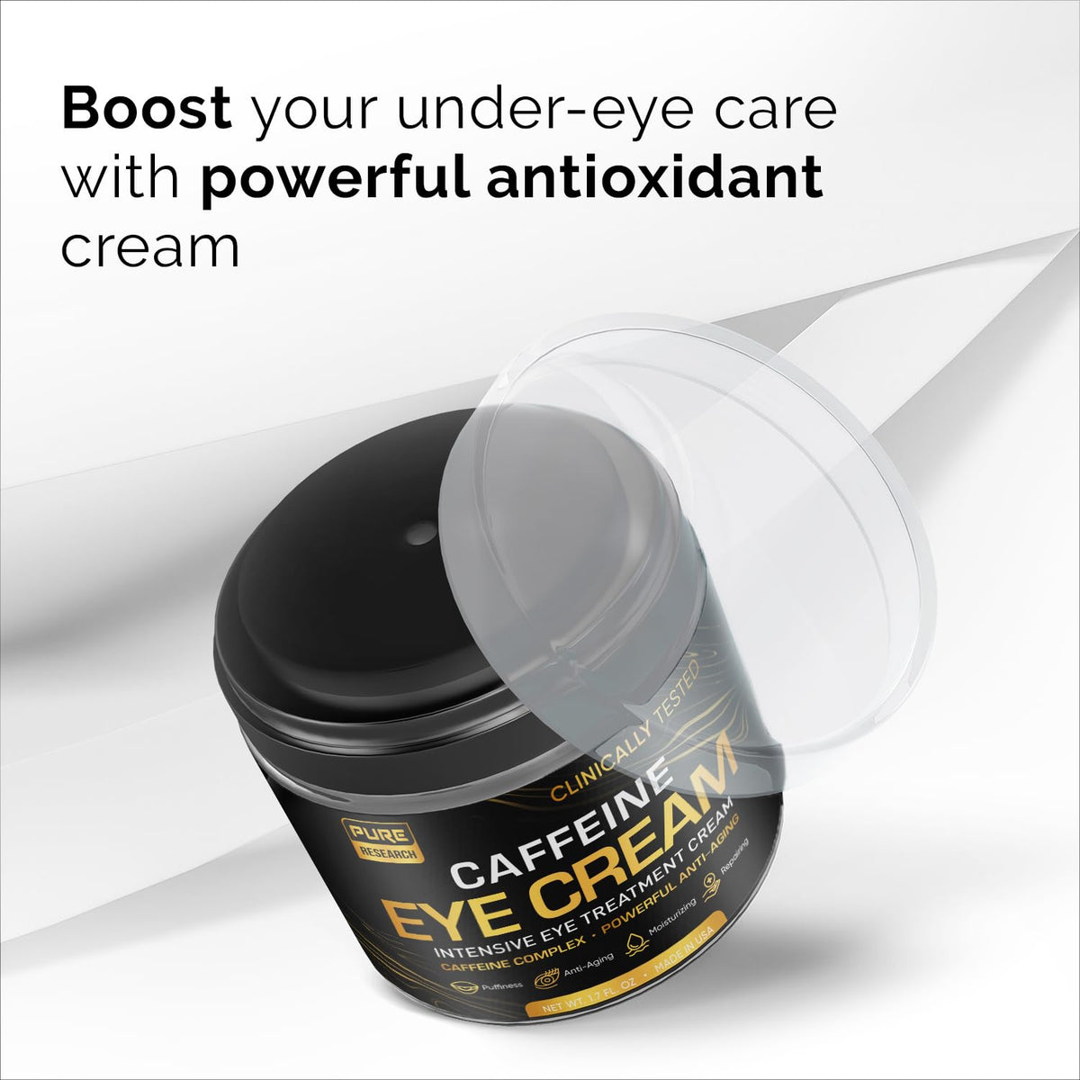 Caffeine Anti-Aging Eye Cream (1.7oz) – Advanced Treatment for Dark Circles, Eye Bags & Puffiness | Instant Face & Eye Lift for Men & Women