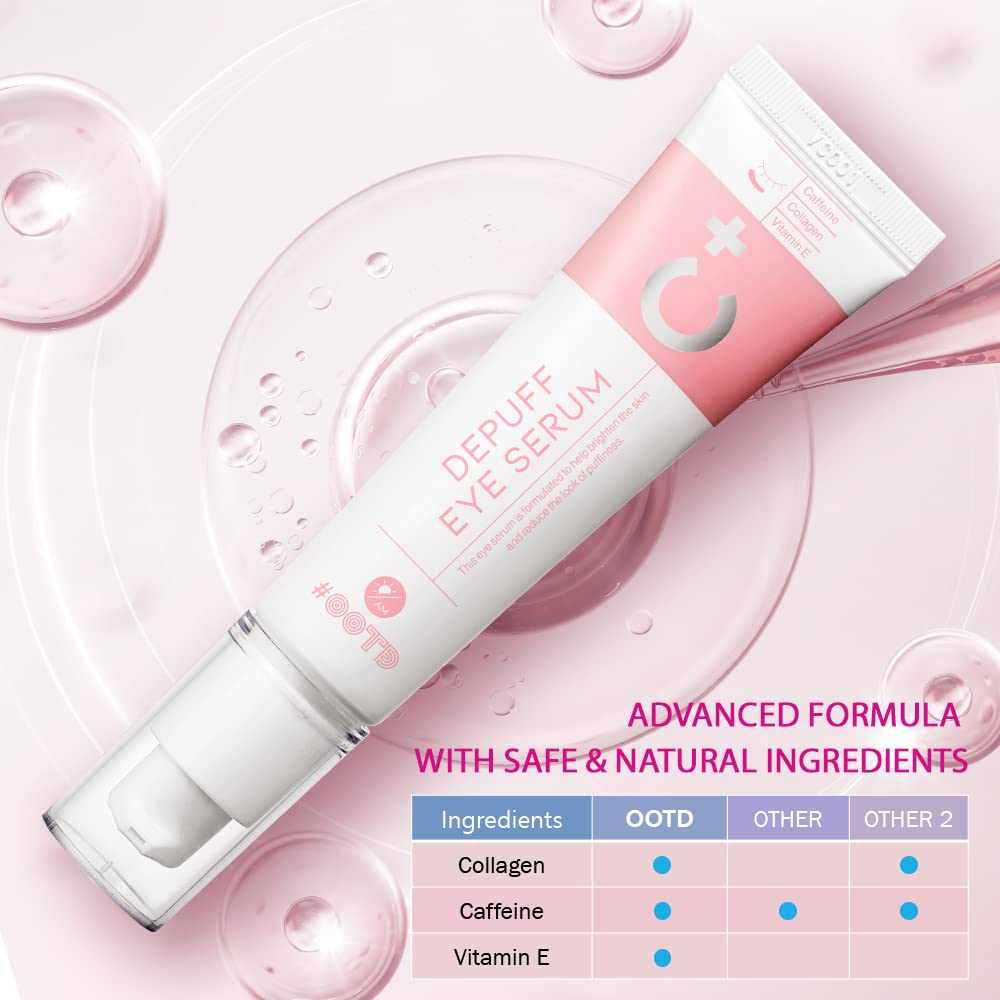 Korean Caffeine Eye Cream Serum with Collagen & Vitamin E (30g)
