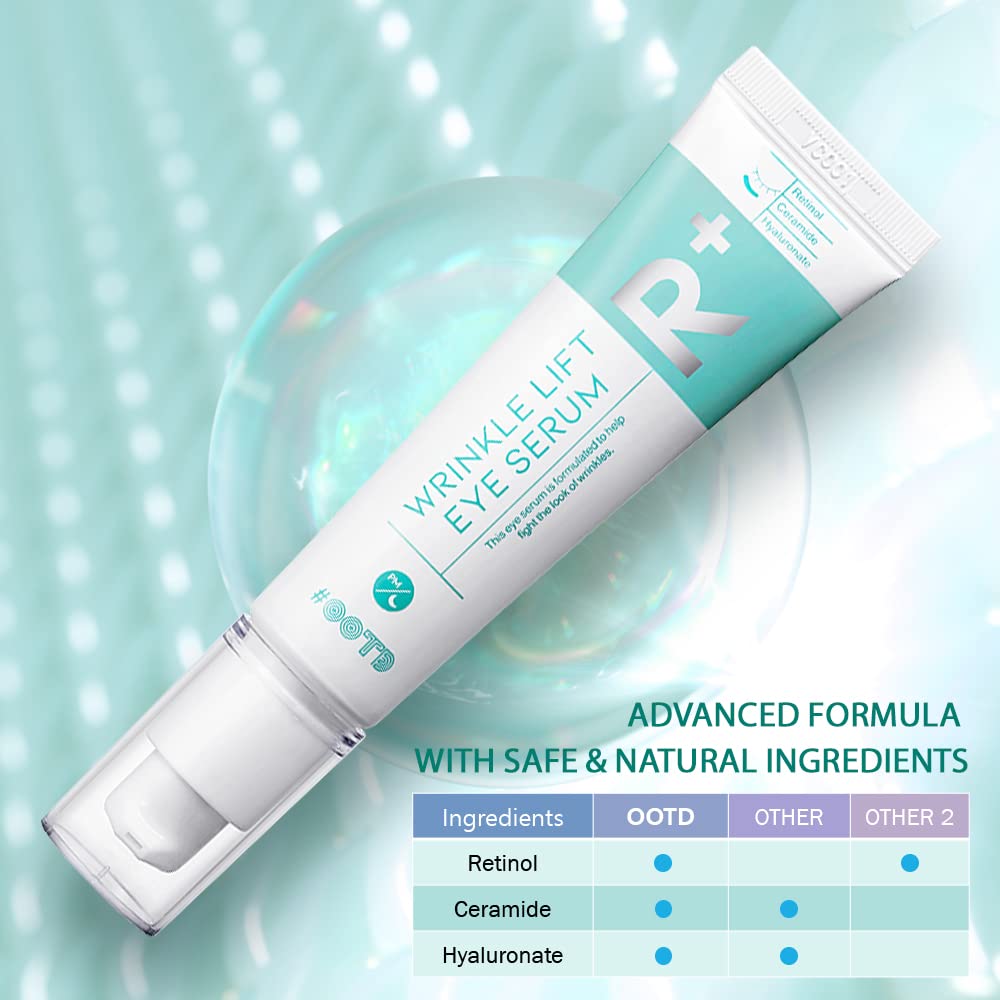 Korean Retinol Eye Cream Serum for Wrinkles, Dark Circles & Puffiness (30g)