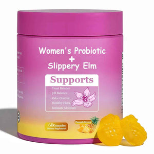 DYALE Her Juicy Feminine Probiotics Gummies for Women - Pineapple Flavor - Supports pH Balance, Gut Health & Immune System - with Slippery Elm, Prebiotics & Lactobacillus Blend - 60 Gummies (1pc)