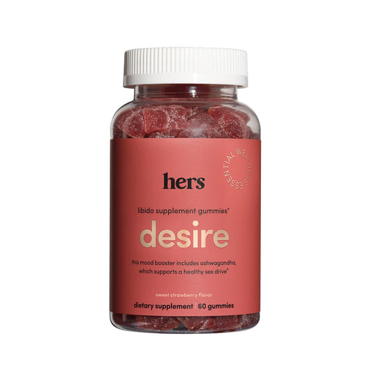 Hers Desire Libido Supplement Gummies - Vegan, Gluten Free, no Artificial Flavors - 60 Count