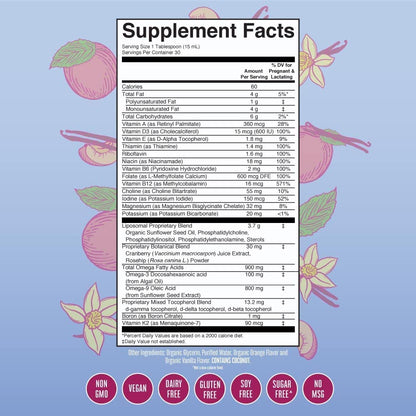 MaryRuth Organics Prenatal & Postnatal Liposomal Multivitamin Women, Sugar Free Liquid Vitamin