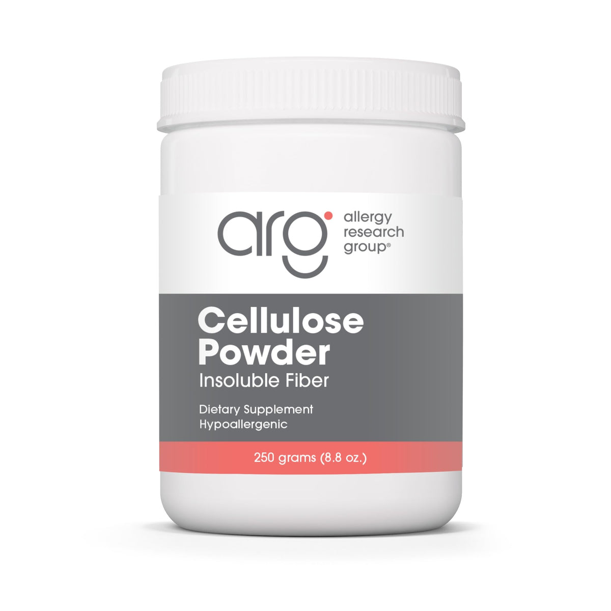 Allergy Research Group ARG Cellulose Powder - Microcrystalline Cellulose - Digestive System Support - Non-Fermentable Insoluble Fiber - Hypoallergenic Formula - 125 Servings - 8.8 oz