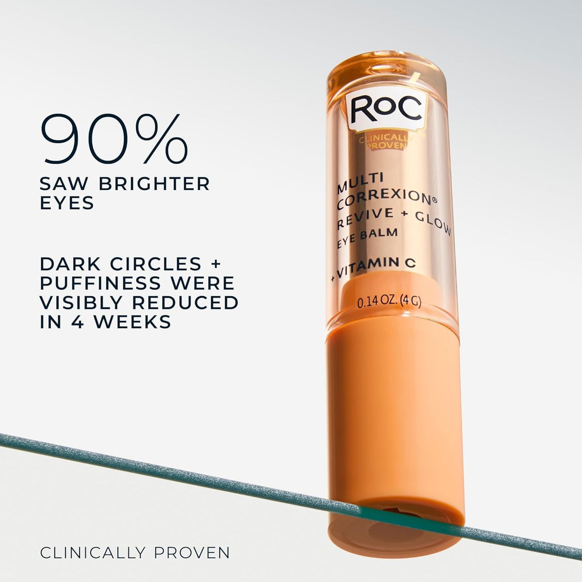 RoC Multi Correxion Revive + Glow Eye Balm (0.14 oz) with Vitamin C | Includes Retinol Eye Cream Sample Packette