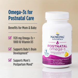 Nordic Naturals Postnatal Omega-3, Lemon - 60 Soft Gels - 1120 Total Omega-3 + 1000 IU Vitamin D3 - Formulated for New Moms; Supports Optimal Wellness, Positive Mood, Healthy Metabolism - 30 Servings Nordic NaturalsBuy Supplements Australia