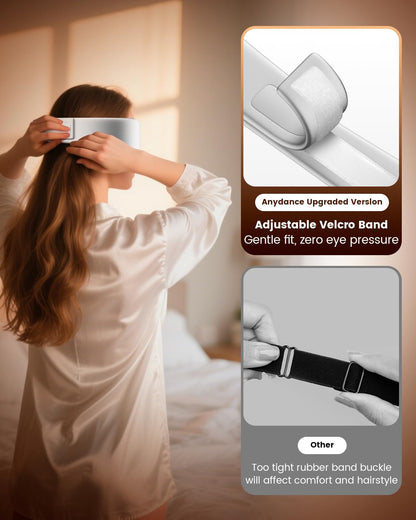 Anydance Cordless Heated Eye Mask – Rechargeable Warm Compress for Dry Eyes & Sleep Relief (Grey)