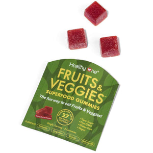 Fruits & Veggies Sugar-Free Gummies - 27 Whole Foods - Equals 3 Servings of Fruits & Vegetables - Improve Energy, Focus & Immune Function - Fiber - Antioxidants - Organic Ingredients - 14 Packets