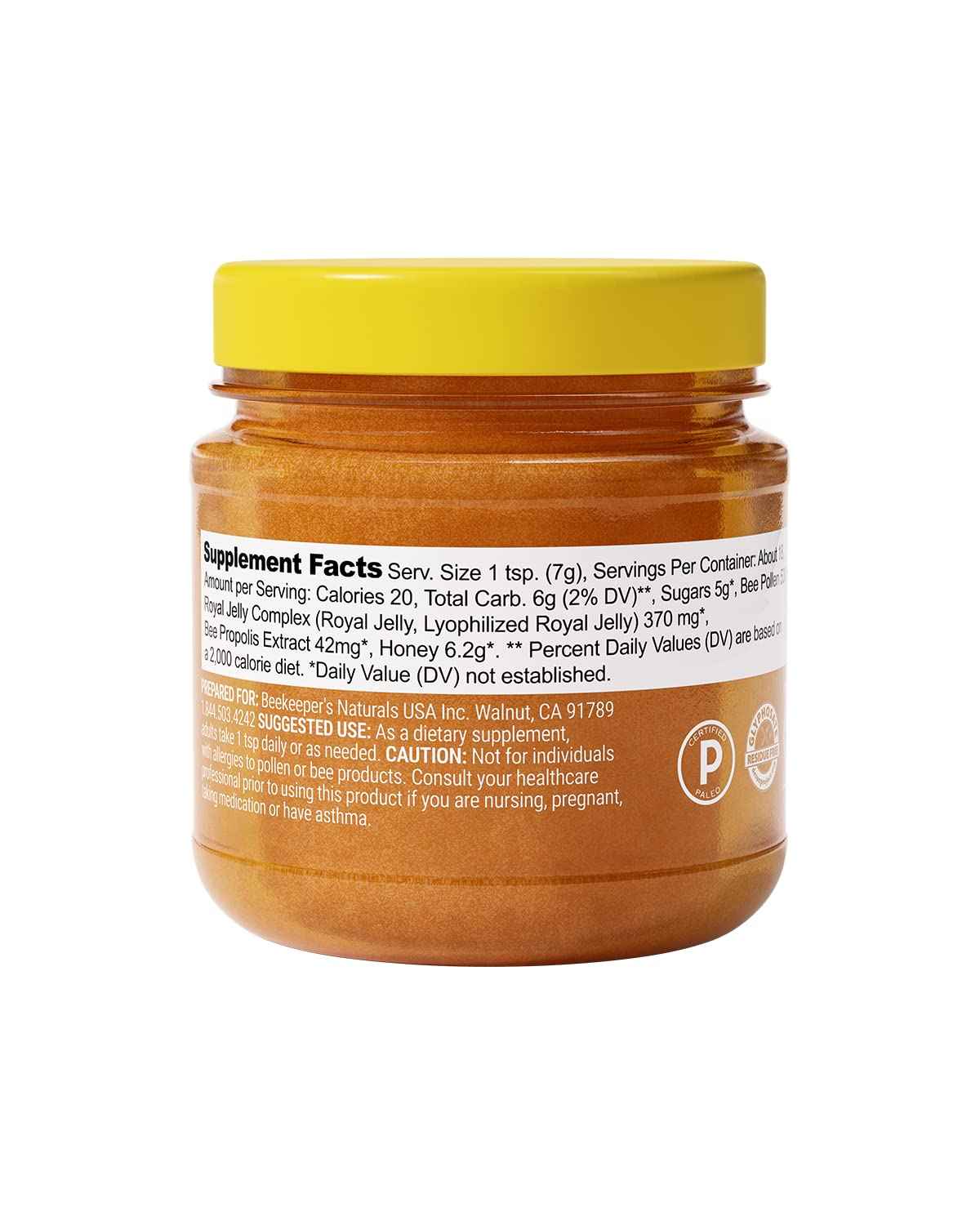 Superfood Honey by Beekeeper's Naturals - Bee Pollen, Royal Jelly, Propolis, Honey - Natural Energy, Immune Support
