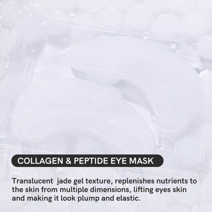 PEAUAMIE Collagen & Peptide Under Eye Patches (30 Pairs) – Rapid Relief for Dark Circles, Puffiness & Fine Lines | Professional Eye Mask Skincare