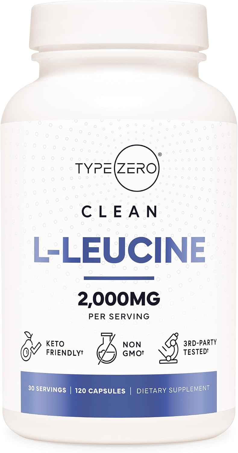 Type Zero L-Leucine Capsules (2000mg) 120 Capsules, 30 Servings
