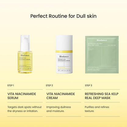 BIODANCE Radiant Vita Niacinamide Cream, Brightening, Dark Spot Correcting, Hydrating Facial Moisturizer with Vitamin C, B12, Korean Skin Care, Mothers Day Gifts | 1.69 fl.oz, 50ml