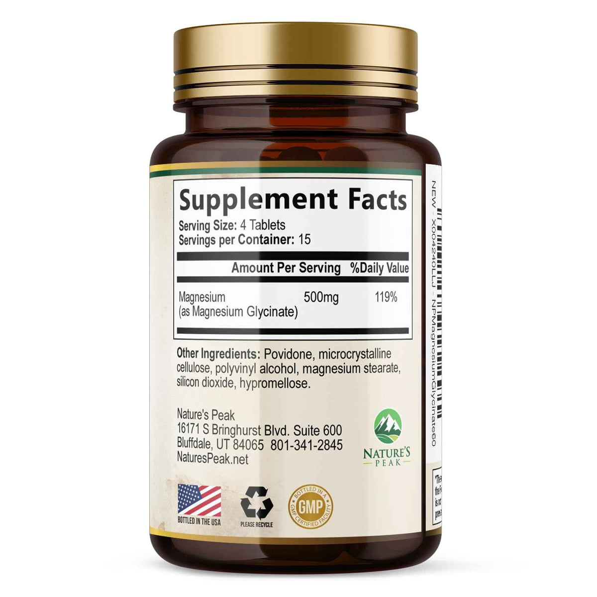 Magnesium Glycinate 500mg Per Serving - High Absorption Chelated Magnesium Supplement for Muscle, Bone and Heart Health Support - Easy Digestion & Gentle on Your Stomach - USA Bottled - 60 Tablets