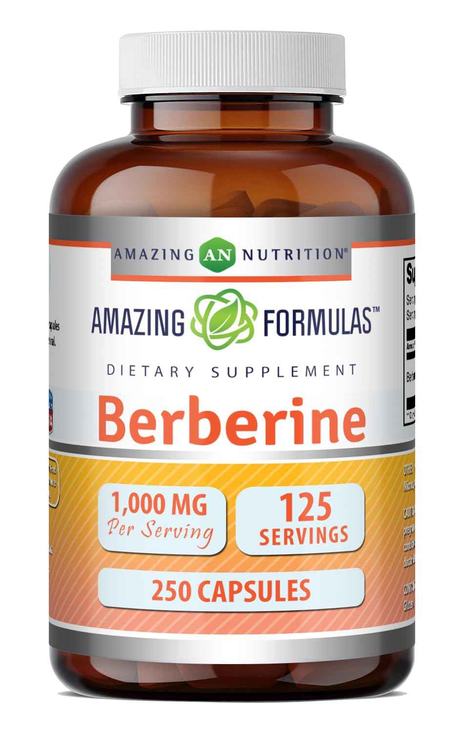 Amazing Formulas Berberine 1000mg Per Serving Capsules Supplement - Non GMO - Gluten Free - Made in USA (360 Count)