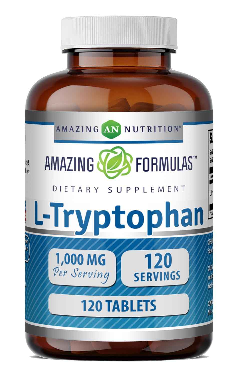 Amazing Formulas L-Tryptophan 1000mg Tablets Supplement - Non-GMO - Gluten Free - Made in USA (240 Count)