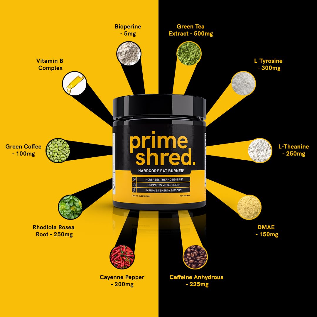 PrimeShred Fat Burner for Men, 90 Caps