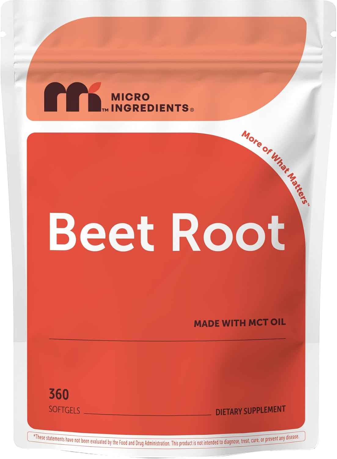Micro Ingredients Beet Root Extract, 360 Softgels with MCT Oil - Natural Beet Root Source - Beetroot Supplements - Non-GMO