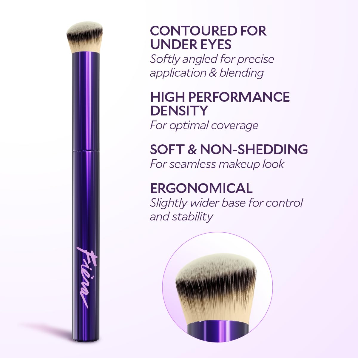 Contoured Concealer Brush for Eyes & Nose - Precise Blending Makeup Brush for Flawless Coverage - Soft, Non-Shedding, Cruelty-Free Brush for Spot Concealing & Hard-to-Reach Areas