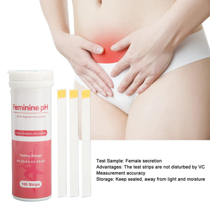 100 Vaginal Test Strips Check PH Level for Female Health, Accurate & Easy to Use, Monitor Gynecologic