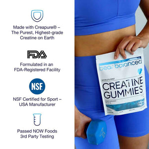 Bear Balanced Creatine Gummies for Men & Women - Creapure Creatine Monohydrate, L-Theanine, L-Tyrosine & B12 for Muscle Growth, Strength, Focus, Energy & Health