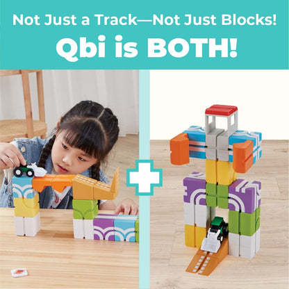 QBI Magnetic Blocks Ages 3+, Wheel Loader Construction Toy Set, 21 PCS