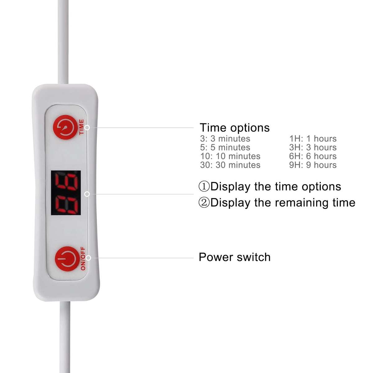 MAINENG Infrared & Red Light Therapy Lamp with Timer, 660nm & 850nm LED - M7685
