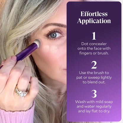 Contoured Concealer Brush for Eyes & Nose - Precise Blending Makeup Brush for Flawless Coverage - Soft, Non-Shedding, Cruelty-Free Brush for Spot Concealing & Hard-to-Reach Areas