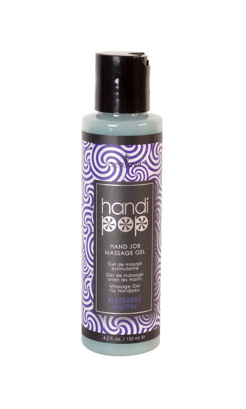 Handipop Edible Massage Oral Hand Job Gel | Water Based Blueberry Muffin Flavor | 4.2 fl.oz. for Men, Women and Couples
