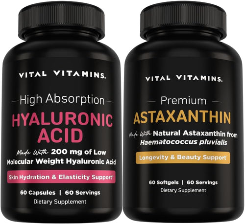Vital Vitamins Pure Hyaluronic Acid 60 ct + Astaxanthin 60 ct
