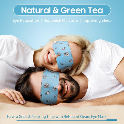BeHoomi Self Heating Steam Eye Mask – Jasmine Scented Warm Compress Heated Eye Mask for Sleep, Spa & Relaxation (20 Pack)