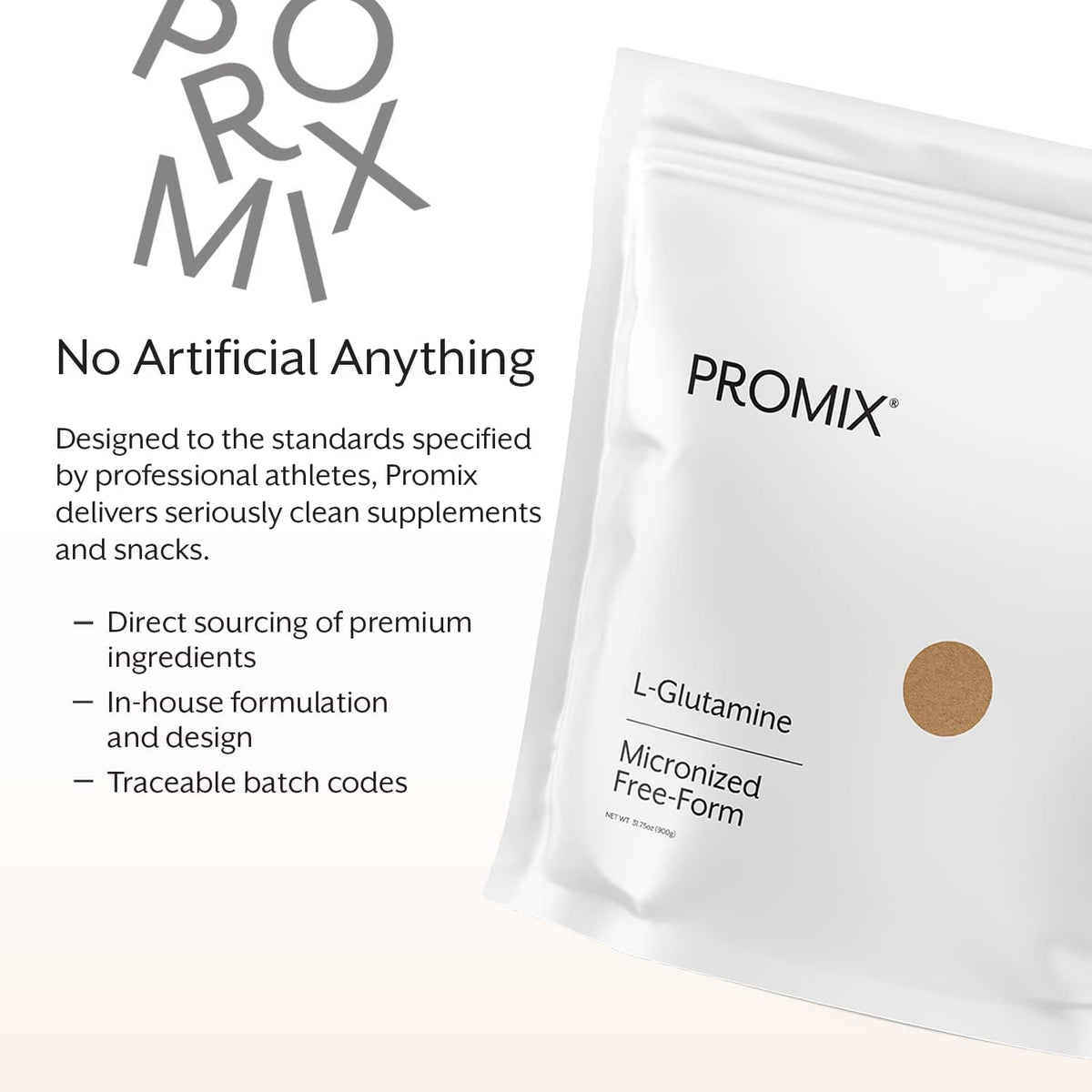 ProMix Nutrition L-Glutamine - Pure Micronized Free Form - Unflavored, 180 Servings