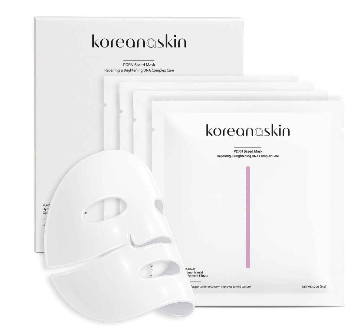 supplement products​Koreana Skin K-Beauty PDRN DNA Complex Hydrogel Sheet Mask – Korean Regenerative Salmon DNA & Multi-Weight Hyaluronic Acid for Anti-Aging, Firming, Brightening, Deep Hydration – Box of 4 - JerryCherryUSA